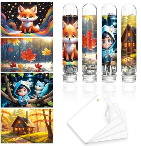 Mini Jigsaw Puzzles for Adults (4 Packs) 150 Pcs Puzzle with Reference Blueprint, Micro Puzzle, Comes with Tweezers for Small Puzzles and Puzzle Puzzle Saver, Suitable As a Gift