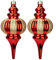 2PCS Große Weihnachtsschmuck Set, 26.5cm Tropfenform Weihnachtskugeln, Bruchsichere Weihnachtsbaumdekorationen Hängende Ornamente, Rot und Gold Christbaumkugeln für Innen Ferien Party