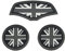 Mini F55 F56 Car Cup Coaster, Set of 3 Anti-Slip Coaster Storage Box Silicone Shockproof Mat for Mini Cooper Hatchback F55 F56 Cup Holder Car Accessories (Gray Jack)