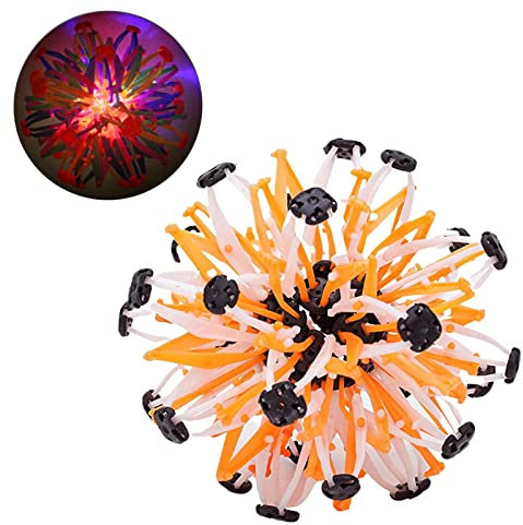 Expandable Magic Hobermans Sphere Ball, Expandable Atmung Ball, ,Autismen AD-HD Neuheit Sensory Spielzeug, Expandable Ball Sphere Spielzeug für Kinder und Erwachsene (Farbenfroh, mit Licht)