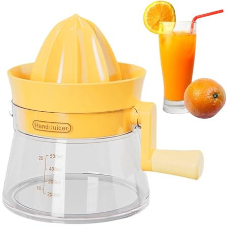 Manuelle Zitruspresse – Zitronenpresse für den Haushalt, Obstpresse | Zitruspresse mit Kurbel für Orangen, Zitronen, manueller Entsafter, spart Sellerie, Äpfel, nicht