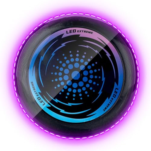 Silkwish Leuchtende Ultimate Frisbee - LED Frisbee, Flugscheibe mit 42 LED Lichter - Wiederverwendbar - LED Frisbee Disc Spaßsport für Kinder Erwachsene Rasenstrand im Freien(Purple)