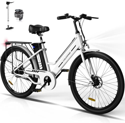COLORWAY BK8S Vélo électrique, 26×2,35 Faire la Navette EBike avec Batterie Amovible 36V 12Ah, écran LED, Moteur 250W, Double Frein à Disque, vélo électrique pour Adolescents et Adultes.