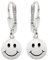 CLEVER SCHMUCK Silberne Paar Damen Ohrhänger Smiley Ø 12 mm matt mit Augen Mund schwarz 925 Sterling Silber