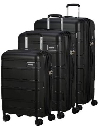 American Tourister Skymax - Set di valigie 3 pezzi, nero (basso nero)