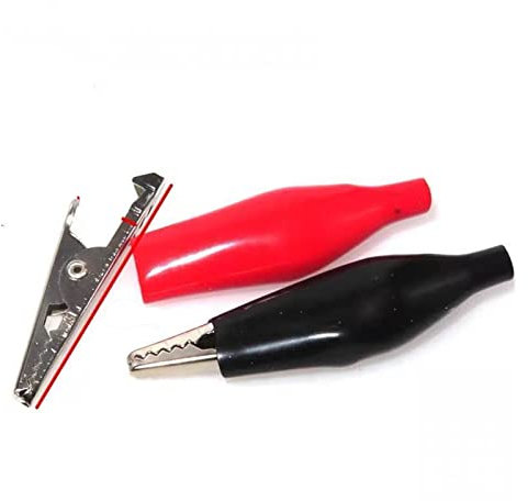 CXVFY 20 Stück 2. 8mm 35mm 44mm. Schwarzer roter weiche kunststoffbeschichteter Test-Sonde-Mini-Alligator-Testclips(28mm Red x 20)
