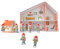 Papphaus Spielhaus Feuerwehr Haus aus Karton zum Basteln 54x43x10 cm