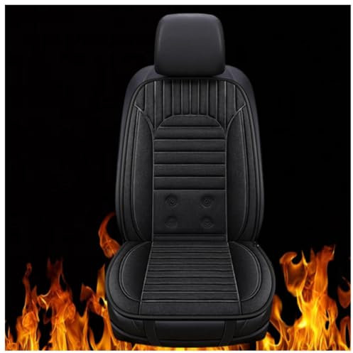 BesBet 12V Sitzheizung Auto, DREI Temperaturstufen Einstellbar, GleichmäßIge Wabenheizung SitzbezüGesets, füR Fahrzeuge,BüRo 44131009,Black-Singleseater