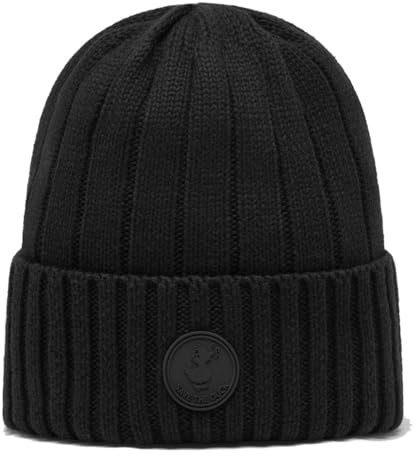 Save The Duck Unisex-Mütze, gerippt, Schwarz, Schwarz , Einheitsgröße