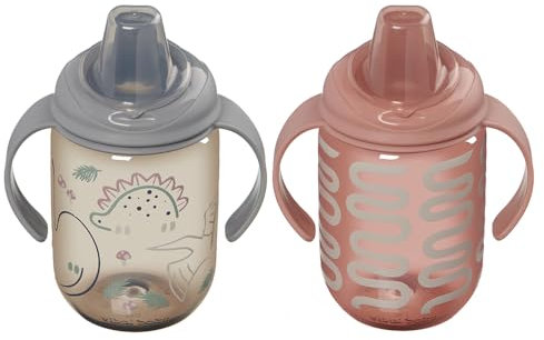 Vital Baby Hydrate Easy Sipper Cup 350ml, Non-Spill, EarthSmart Biodegradable, Easy Clean & Dishwasher Safe, Toddler-Friendly Reusable Sippy Cup, BPA-Free, 6m+, 2 Pack