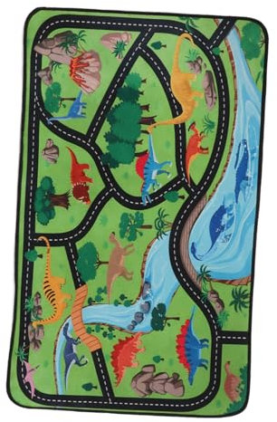 ADOCARN Kinderspielmatte Spielmatte Für Kinder Spielmatte Für Kleinkinder Junge Teppiche Dinosauriermatte Dinosaurier-spielmatte Autoteppich Für Kinder Kinderteppiche Spielmatten Polyester