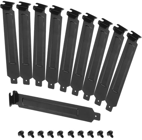 PCI Slot Abdeckung, 10 Stück PCI Slot Abdeckung, PCI Slot Bezug Staub Filter Abdeckplatte, PCI Steckplatzabdeckung, Hartstahl Staubfilter Abdeckplatte, Nicht Porös, mit Schrauben, Schwarz