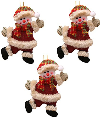 Warmhm 3St Stoff hängende Verzierung Weihnachtsperlen Christbaumschmuck Weihnachtsdekorationen anhänger Charms christbaumanhänger Weihnachten hängende Verzierung Weihnachtspuppenanhänger