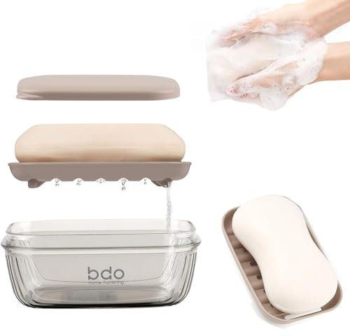 Seifendose Reise,Wasserdicht Seifendose,Seifenschale mit Ablauf,Einfache Reinigung Seifenablage,Seifenschale mit Ablauf,Abnehmbar Seifenbox Reise mit Ablauf,für Camping,Badezimmer,Dusche,Badezimmer