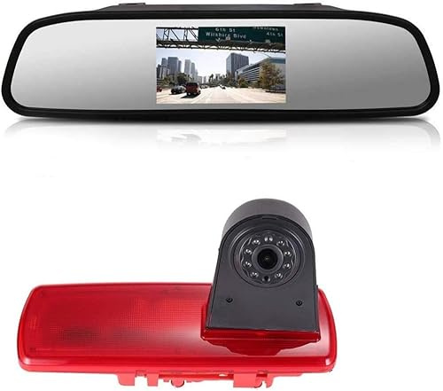 Brake Bremsleuchte Auto Kamera Third roof Bremslicht Rückfahrkamera Replacement for FIAT Talento Opel Vauxhall Vivaro B Combi Kasten Turbo Nissan NV300 Kasten X82+4.3 Reverse Mirror