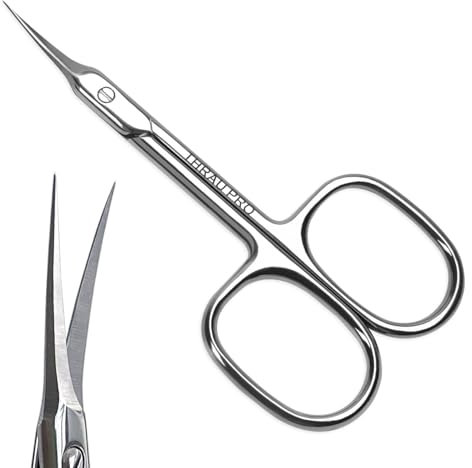 THRAU Ciseaux à Cuticules Extra Fins pour Femmes et Hommes, Acier Inoxydable Professionnel avec Pointe Précise, Pour Manucure, Pédicure, Ongles, Sourcils, Cils et Peau Sèche