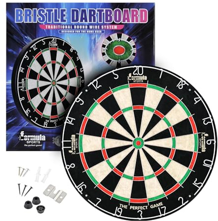 Klassische Dartboards Professional Bristle Dartscheibe with 12 Darts