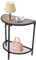 NoneDanGee Table console demi-lune à 2 niveaux avec espace de rangement, table basse simple semi-circulaire, tables modernes pour salon, entrée, couloir, bureau
