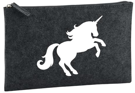 Huuraa trousse de toilette Licorne Trousse de toilette cadeau en feutre anthracite 1 litre Licorne Présent