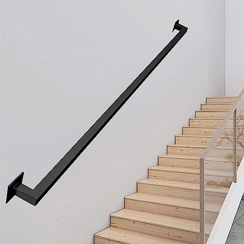 Scala in ferro zincato nero 30 cm 6 m, kit di installazione completo per uso interno ed esterno, ringhiera per corridoio da 1,2 m, ringhiere di accesso per disabili, durevole ed elegante