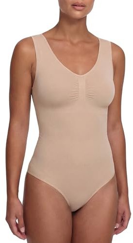 CFab Shapewear Body Damen Bauchweg Slip Tank Bodysuit Nahtlos | Desert 4XL starke Bauchkontrolle nahtloser Komfort Slip Design unter enger Kleidung