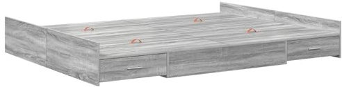 vidaXL Bettgestell mit Stauraum Grau Sonoma 160 x 200 cm Holzwerkstoff, Schlafzimmer, minimalistisches Design, praktisches Schlafbett für cleveren Stauraum, Moderne Möbel für Raummanagement