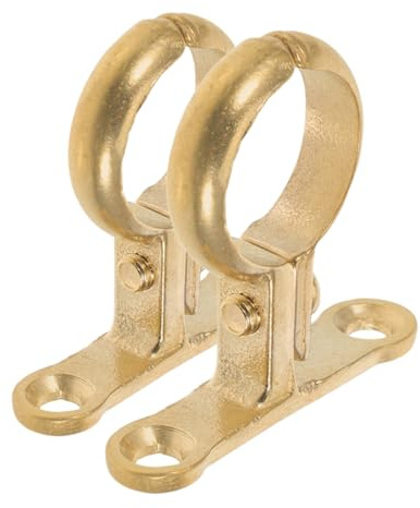 HONITANO 2pcs Brass Pipe Support Bracket Clamps Heavy Duty Water Hose Holder Wall Mount Tube Fixing Hangers for Secure Pipe and Hose Installation