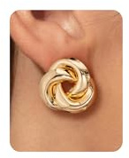 PRTGL Ohrstecker Damen – 14 Karat Vergoldete Hypoallergene Gold Ohrstecker, Chunky, C-förmige Hoop, Dainty Design mit CZ Blume, Süßem Kirschenmotiv, Minimalistisches Design Ohrringe Damen