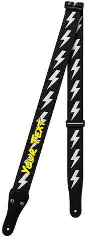 Pictogogo Premium Personalisierter Gitarrengurt – Wählen Sie Text oder Grafik, Farbe & Schriftart, 100% EU-Herstellung, Recyceltes Leder & Plektrumhalter. Bedruckter Gitarrengurt