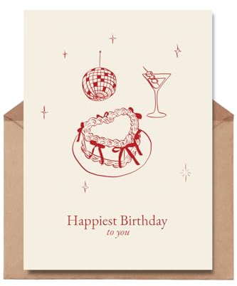 The Life Barn Postkarte mit Umschlag Happy Birthday Gückwunsch Geburtstag | Hochwertige Karte aus 350g Papier, inkl Kraftpapierumschlag