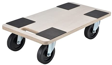 Transport-Rollbrett für bis zu 40 Kg - Transportroller mit 4 Lenkrollen und praktischem Tragegriff 95019