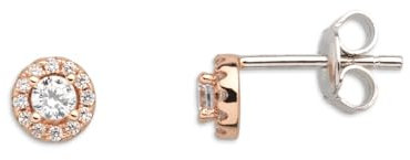 Xenox Ohrringe XS7363R Damen Ohrstecker Bicolor Rose Weiß Zirkonia