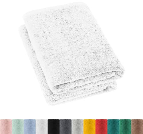 2er Pack Frottier Duschtücher Set 70x140 cm 100% Baumwolle, 2X Duschtuch Weiss