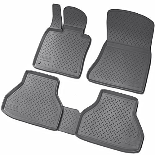 Recambo 3D Gummi Fußmatten kompatibel für BMW X5 E70 | BJ 2006-2013 | Auto Gummimatten | Passgenau | mit Rand | schwarz