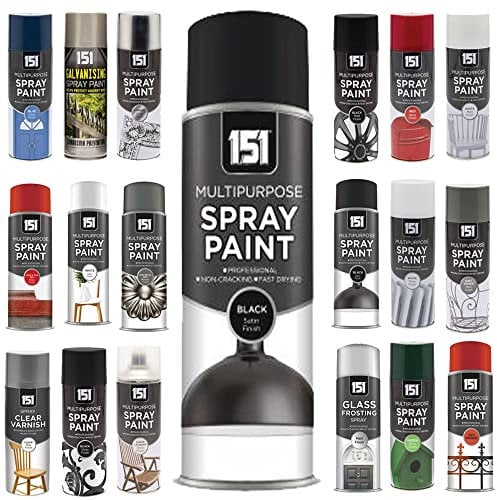 Multi-Purpose Black Satin Spray Paint 400ml, Professional Quality Aerosol cans spray for All-Purpose, Interior Exterior & Household for Metal, Wood, Ceramics, Plastic, Walls with Perfect Finish