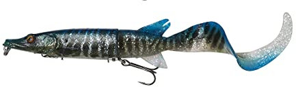 Savage Gear Gummifisch zum Hechtangeln 17cm 47g 3D Hybrid Pike Slow Sink, Farbe:Blue Silver UV