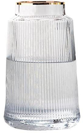 Vase de fleurs transparent en verre de cristal épais pour arrangement floral, décoration d'intérieur, mariage, 3 tailles – Bleu 20 cm (transparent 25 cm)