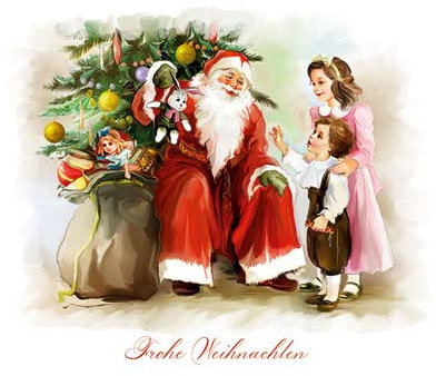 modern times 10er Set Postkarte Weihnachten WEIHNACHTEN - Motiv: NOSTALGIE WEIHNACHTSMANN, Anlass: Weihnachte, Künstler/Verlag: ECKI DESIGN, Größe: A6