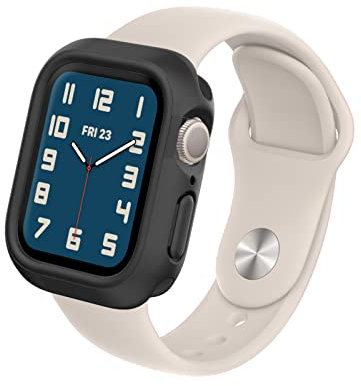 RhinoShield Funda Bumper Compatible con Apple Watch Serie 9/8 / 7 [41mm] | CrashGuard NX - Diseño Compacto con Tecnología Resistente a Impactos, Resistente al Deslizamiento - Negro Clásico