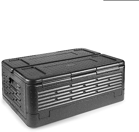 LACOR - 66066 - Thermobox, hergestellt aus EPP, GN 1/1, hält Lebensmittel kalt oder warm, leicht, robust und isolierend, wasserdicht, vollständig faltbar, 38,5 l, Schwarz