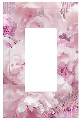 Lichtschalter, 1-Gang, Wipp-/Steckdosen-Lichtschalter, Wandplatte, rosa Abdeckung, dekorative Frontplatte für Badezimmer, Zuhause, Wohnzimmer, Schlafzimmer