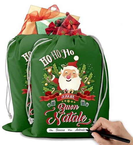 Großer Weihnachtsmannsack aus Jute XXL – Maxi-Tasche 70 x 50 cm mit Kordel für Weihnachtsgeschenke – originelle Geschenktaschen – originelle Weihnachtstüte