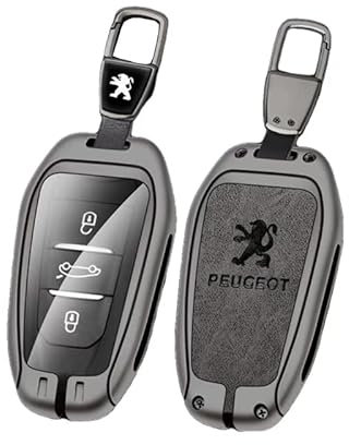 OSWINT Auto Coques de Clé pour Peugeot 508 2023, Coque de Rechange Clé Télécommande Clé de Voiture Etui Boitier Clef Compatible Remplacement Métal Accessoire Clé de Voiture,B-1
