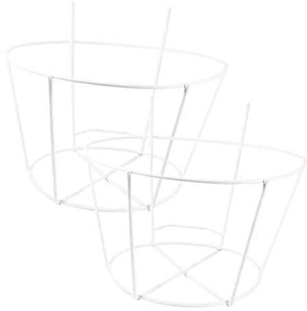 BCOATH 2stücke Balkontopfhalter Aus Weiß Lackiertem Eisen Runder Pflanzenaufhänger Wandmontierter Blumentopfhalter Für Platzsparende Kreative Pflanzenpräsentation Innen Und Außen