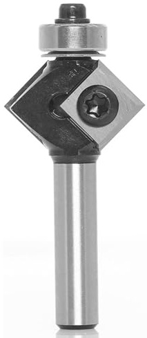 Fraise à chanfreiner à 45 degrés avec bords de tige de 8 mm pour former un biseau avec roulement à onglet