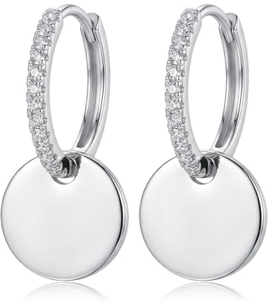 Ecripe Ohrringe Silber 925 hängend für Damen, Hypoallergen Double Circle Silber Ohrringe Creolen Schmuck Geschenke