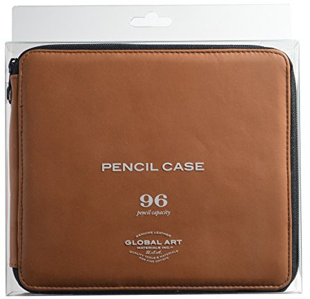 Global Art Materials Federmäppchen, Leder, 48 Stück 96 braun im antik-finish