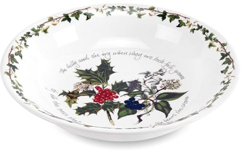 Portmeirion The Holly & Ivy Pasta Bowl, Multi-Colour, 20 cm, Set of 6