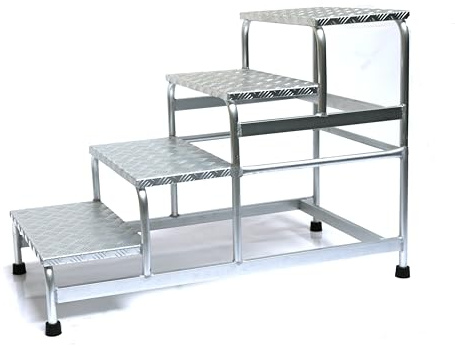 Alu-Montagetritt 4-stufig, HxBxT: 77x61x119cm, Marke: Szagato (Arbeitspodest Stufentritt Tritt Trittleiter Aluminium)