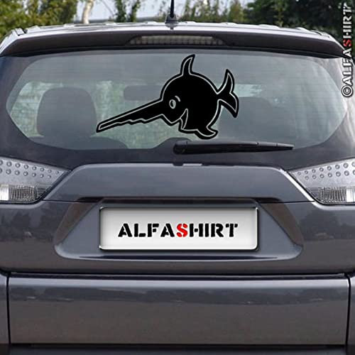 Aufkleber/Sticker Schwertfisch Sägefisch Alfashirt Logo Auto Fisch 30x18cm #A371